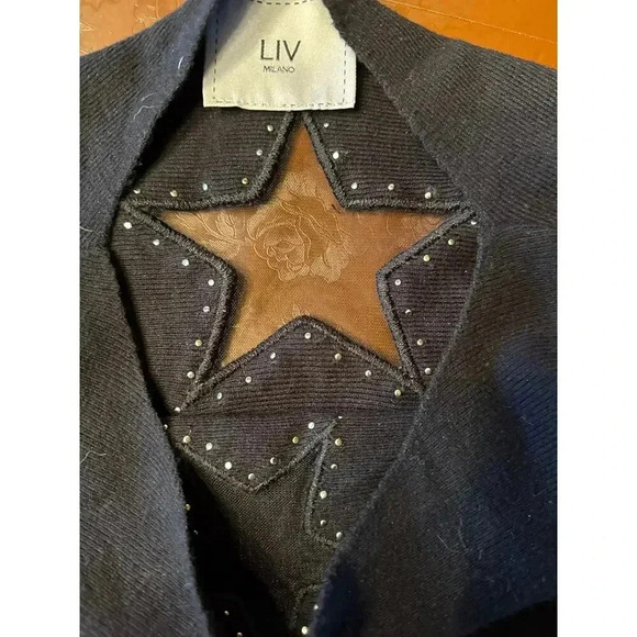 LIV BEADED BLACK SWEATER - holidays, Christmas, New Years - Picture 3 of 6